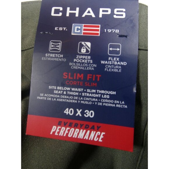 Chaps Men's‎ Slim Fit Everyday Performance Pants Size 40x30 - Picture 4 of 5